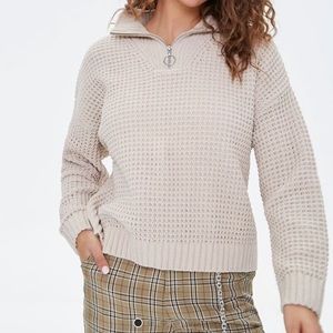 Open Knit Half Zip Sweater (WORN TWICE)